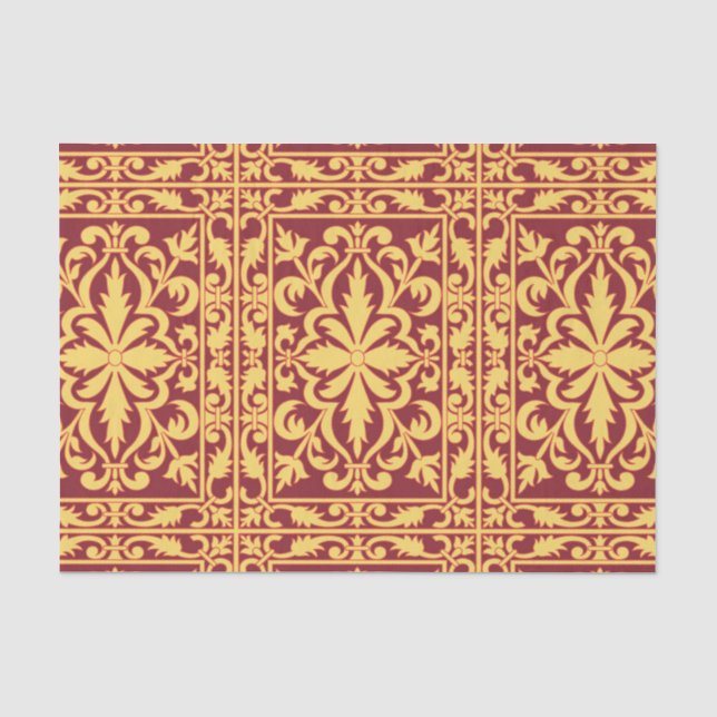 Seda Belo papel de tecido Renaisance Damask (Frente )