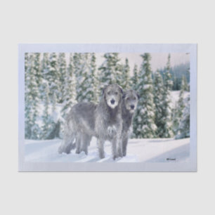 Seda Belo Papel Tecido de Cena de Wolfhound Irlandês de