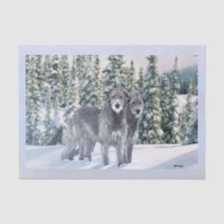 Seda Belo Papel Tecido de Cena de Wolfhound Irlandês de