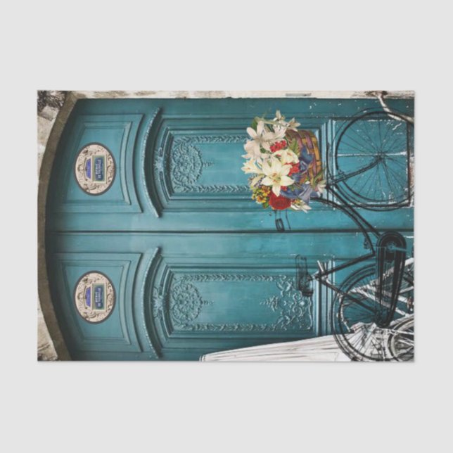Seda Bicicleta De Vintagem De Papel Tecido (Frente )