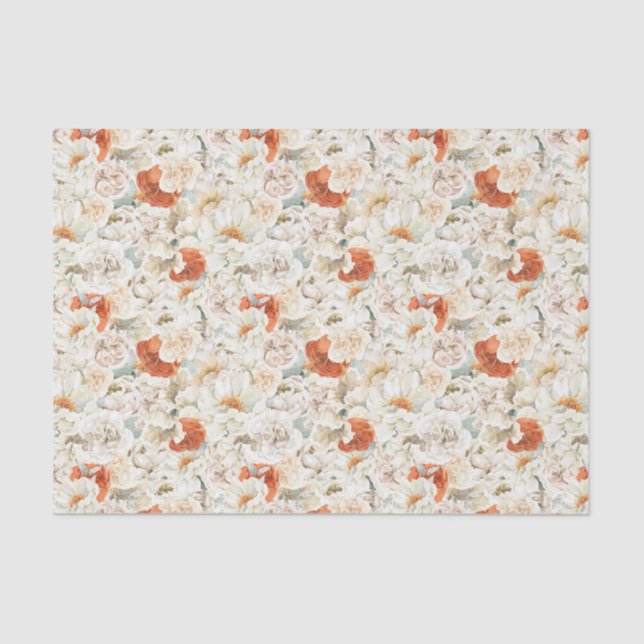 Seda Boho Floral Greenery | Papel de Tecido Impresso Pe (Frente )