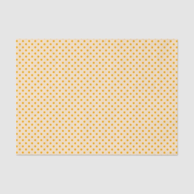Seda Bolinhas Amarelas No Papel Tecido De Creme (Frente )
