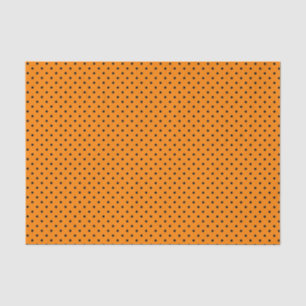 Seda BOLINHAS NEGRA NO Papel de Tecido LARANJA
