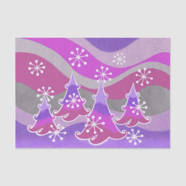 Seda Bolsas de inverno Papel tecidular roxo (Frente )