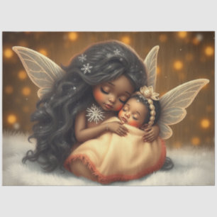 Seda Bonita Fada e Bebê Fantasia Papel de Arte