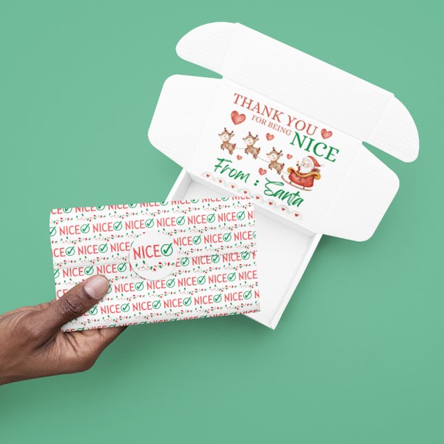 Seda Bonito com Check Mark Papel de Tecido de Natal (Let someone special know how nice they are with this cute Christmas tissue paper!)