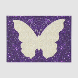 Seda Borboleta De Raça Sobre Papel Tecido Glitorâneo Pú