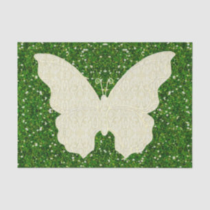 Seda Borboleta do laço no lenço de papel verde do