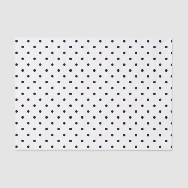 Seda Branco com papel de lenço Pontos Pretos (Frente )