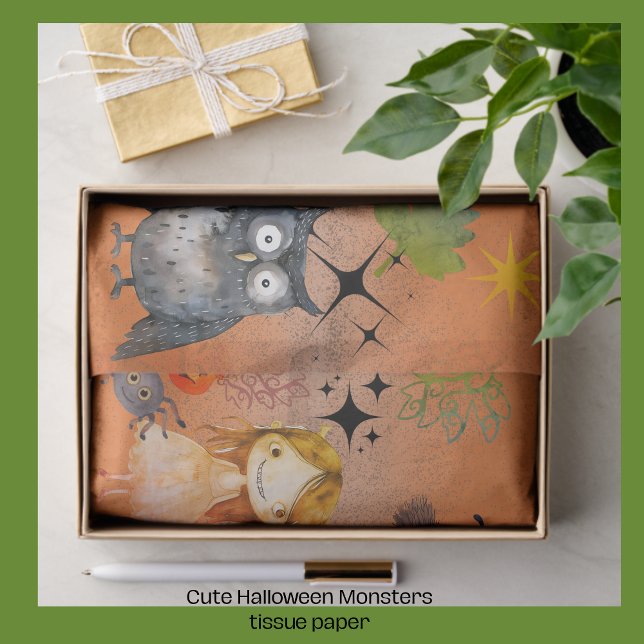 Seda Bruxa Way? Monstros Fofos Papel Tissue de Hallowee (Witch Way_ Cute Monsters Halloween Tissue Paper)