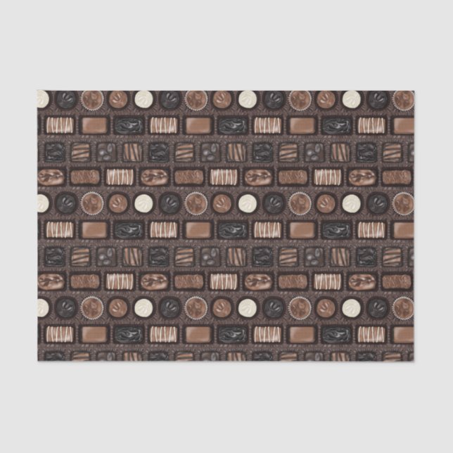 Seda Caixa de Papel Tecido Chocolates (Frente )