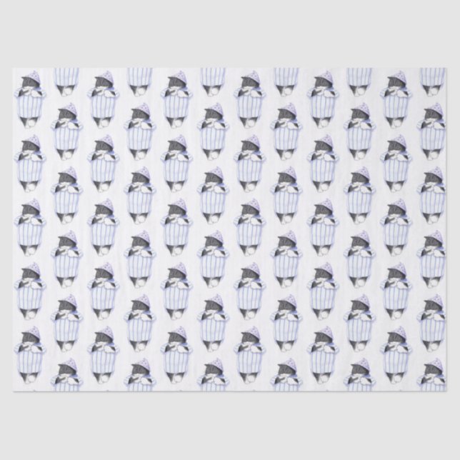 Seda CAMISA DE NOITE GATO Papel Tissue (Frente )