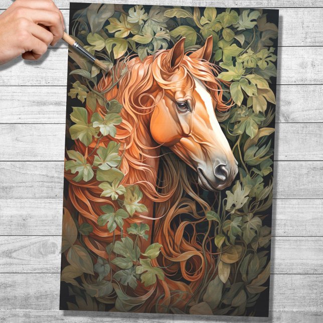 Seda Cavalo no Papel de Decoupage Foliage 3 (Criador carregado)