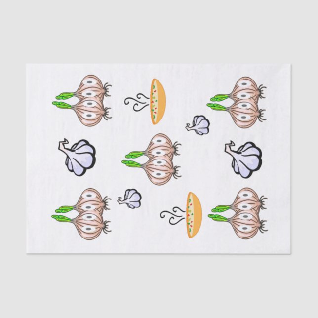 Seda Cebolas de papel tecidos Chef de alho (Frente )