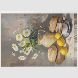 Seda Chá de Manhã com Papel Tecido de Decoupage de Dais