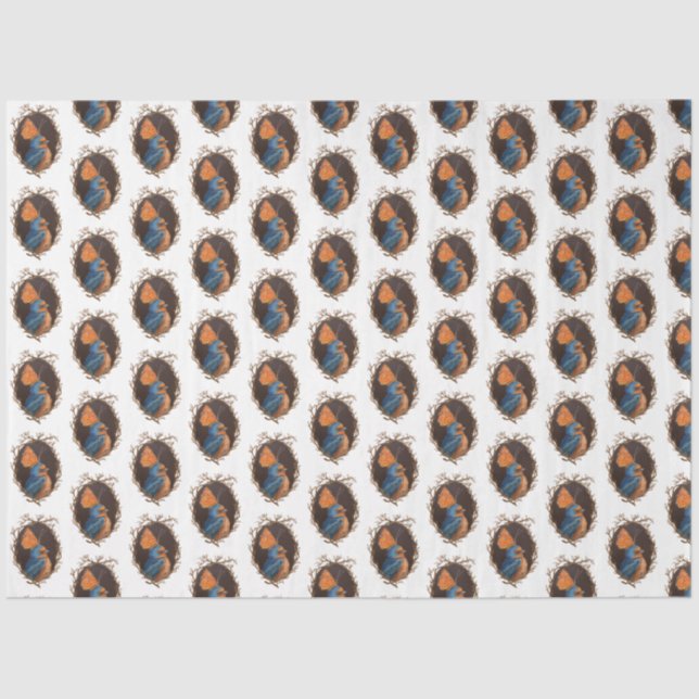 Seda Cheiro Engolido com papel de tecido de borboleta (Frente )