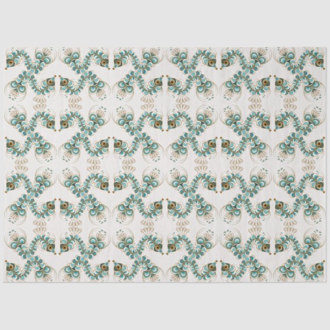 Seda Chimera - Papel Tecido de Cavalo-Costeiro Peacock (Frente )
