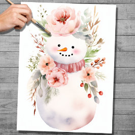 Seda Chique Snowman 2 Papel de Decoupage