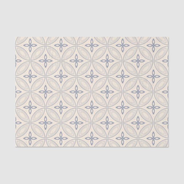 Seda Círculos azuis elegantes no lenço de papel de (Frente )
