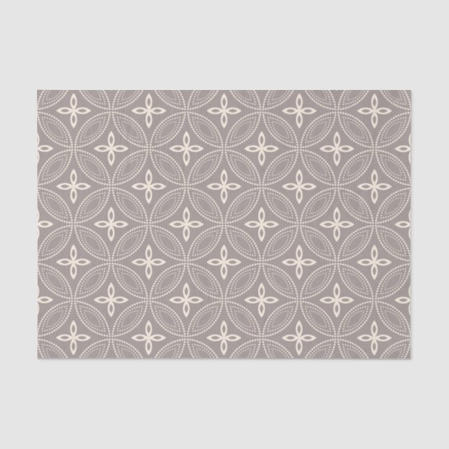 Seda Círculos elegantes no lenço de papel cinzento (Frente )