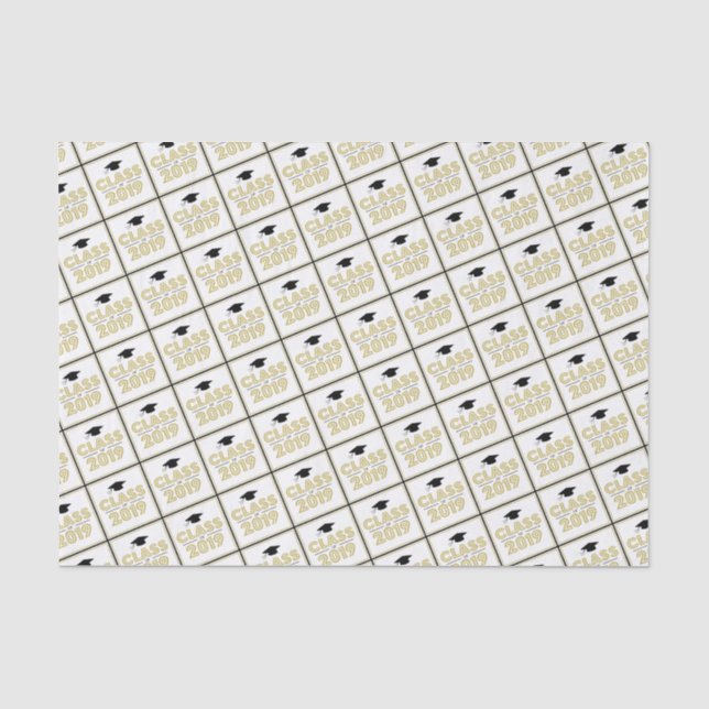Seda Classe do lenço de papel 2019 da graduação (ouro) (Frente )
