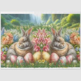 Seda Coelho de Páscoa Flores Feriado Ovos Papel Tissue