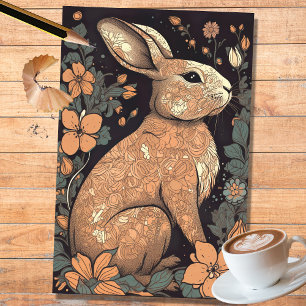 Seda Coelho em Papel de Decoupage de Arte 1