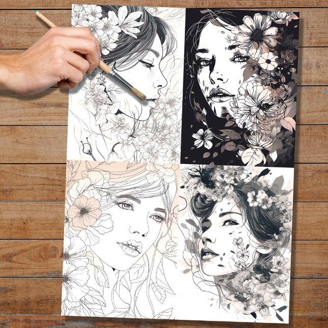 Seda Colagem de Arte de Linha 1 Papel de Decoupage (Criador carregado)