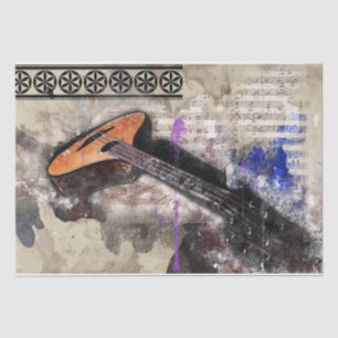 Seda Colagem de Arte Música 28 Papel Tecido de Decoupag