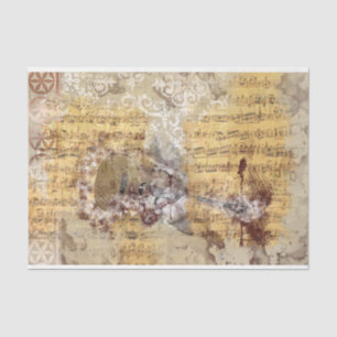 Seda Colagem de Arte Música 29 Dissociação Papel Tecido