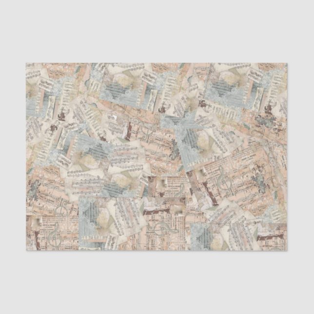 Seda Colagem de Papel de Decoupage ou Tecido de Folhas  (Frente )