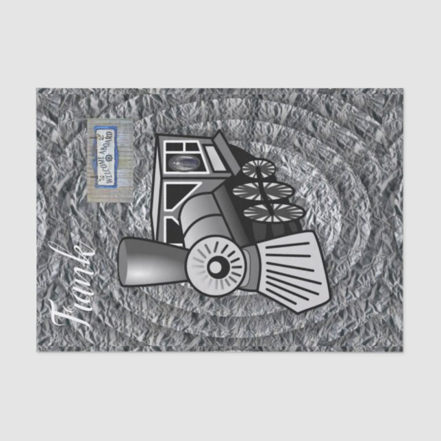 Seda Comboio com vinheta de papel tecidular (Frente )