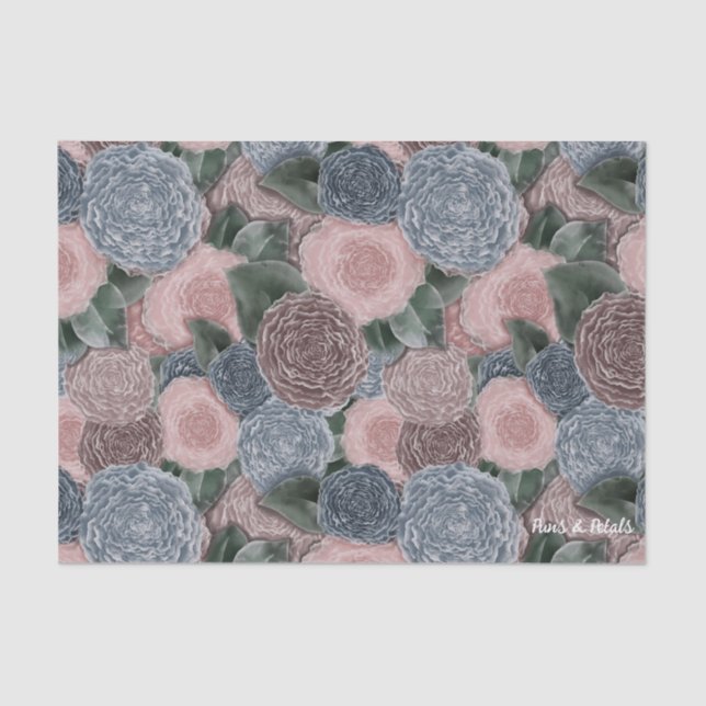 Seda Compro Florist - Design de Papel Tecido de Peonia  (Frente )