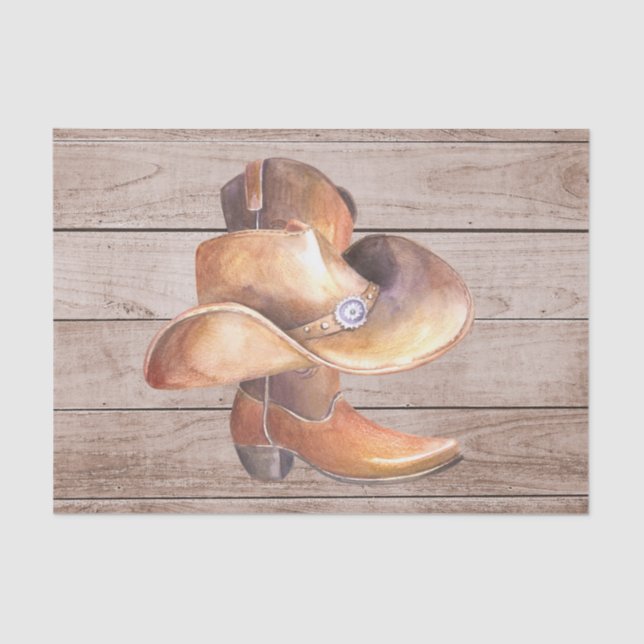 Seda Conjunto de Papel Tecido (2) Country Boy on Wood (Frente )