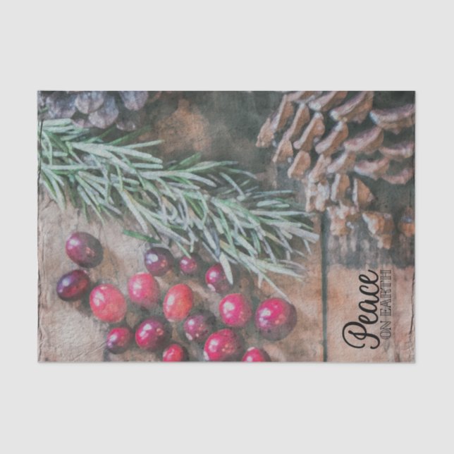 Seda Conjunto de Papel Tecido (2) Paz na Terra (Frente )