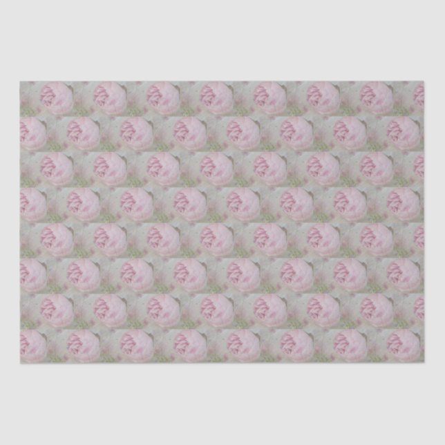 Seda Conjunto de Papel Tecido (2) Peônias Flores Selvag (Frente )