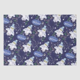 Seda Coruja de Neve com Papel de Natal Chapéu