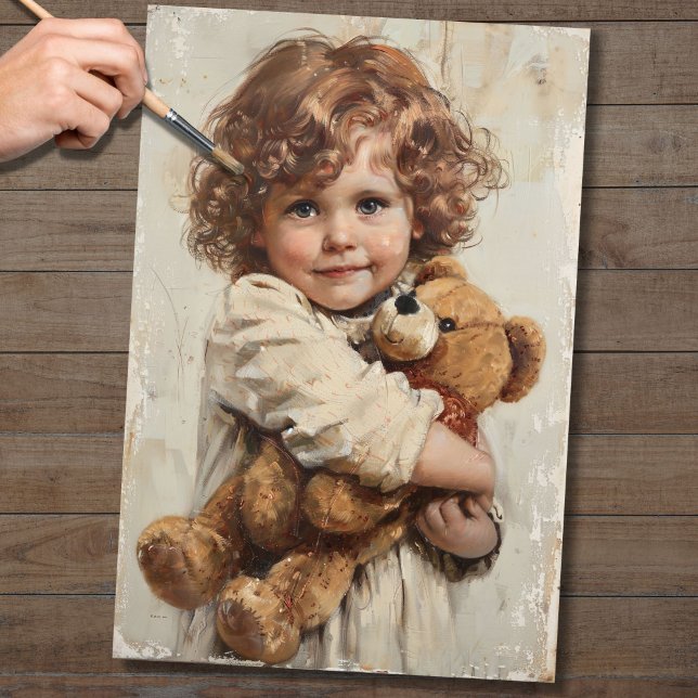 Seda Criança com o Papel de Decoupage do Urso 1 Teddy (Criador carregado)
