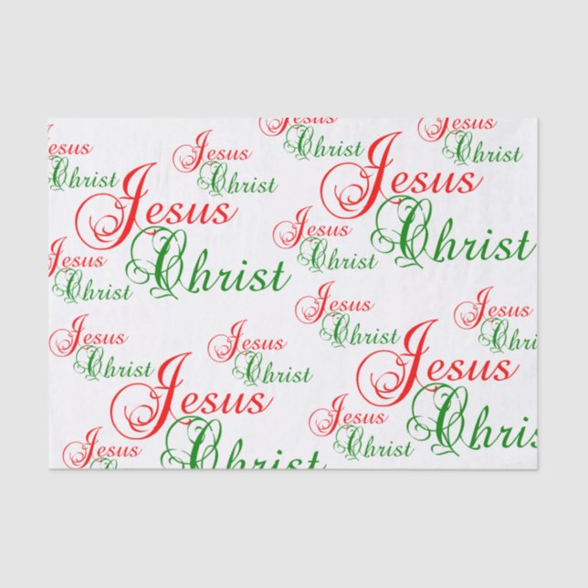 Seda Cristo Cristão JESUS Papel Tecido de Natal (Frente )