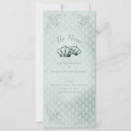 Seda Damask - Cartão de Menu de Casamento