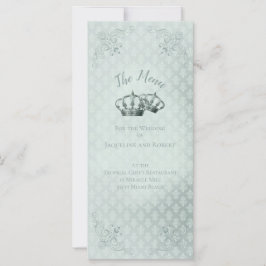 Seda Damask - Cartão de Menu de Casamento
