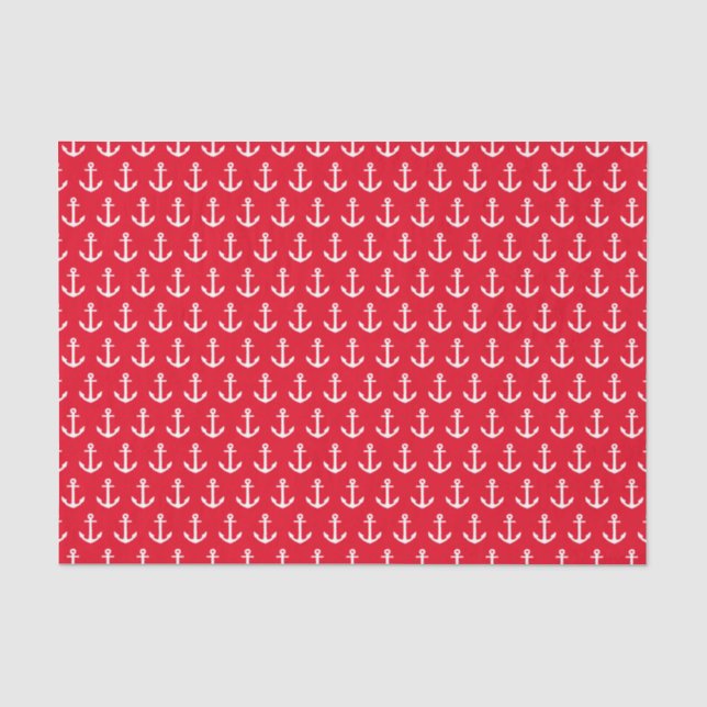 Seda Das âncoras lenço de papel vermelho afastado | (Frente )