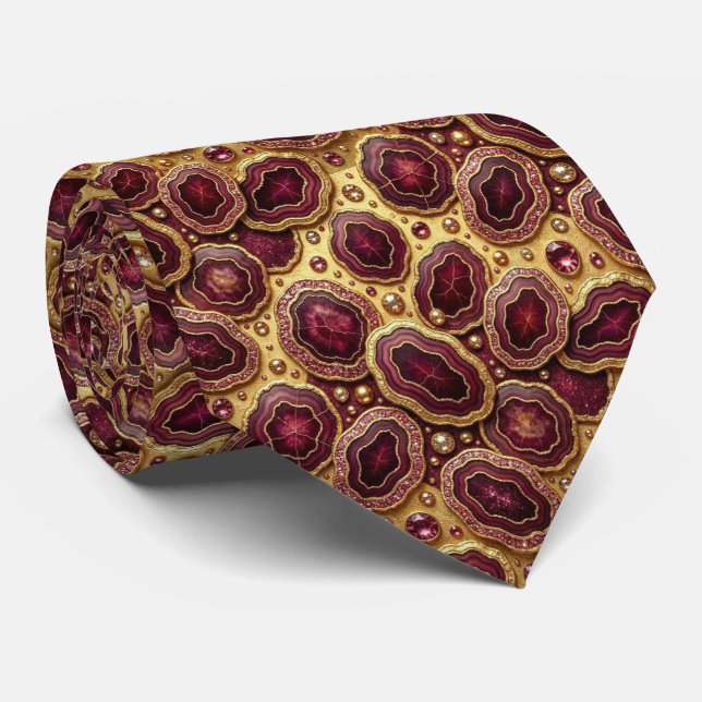 Seda de Luxo Falsa | Gravata de Pescoço em Burgund (Rolled)