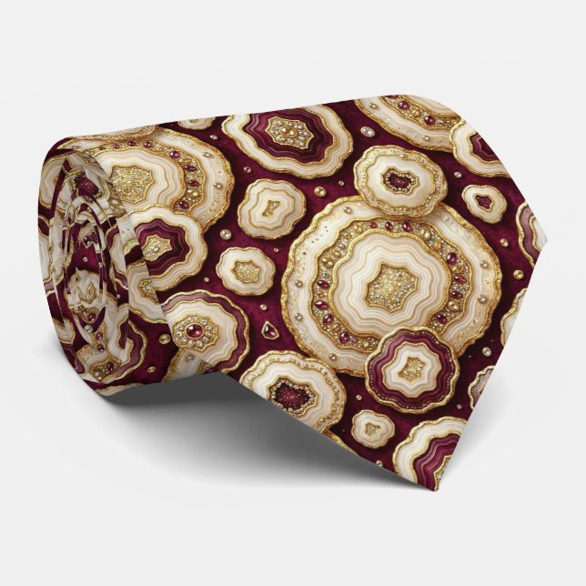 Seda de Luxo Falsa | Gravata de Pescoço em Burgund (Rolled)