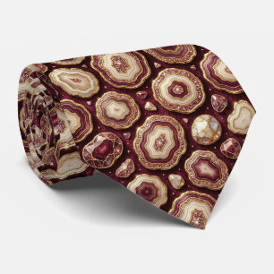 Seda de Luxo Falsa Gravata de Pescoço em Burgund