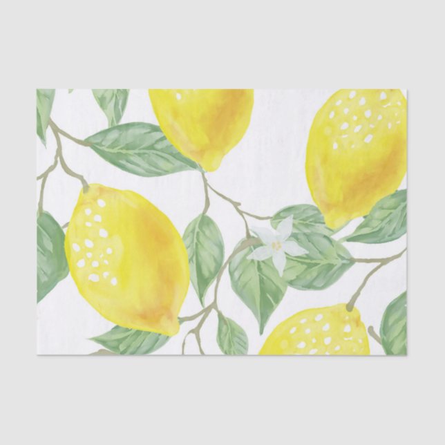 Seda Decoupage de Papel Tecido Amarelo-Limão (Frente )