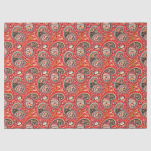 Seda Decoupage de Papel Tecido - Paisley Abstrato Verme