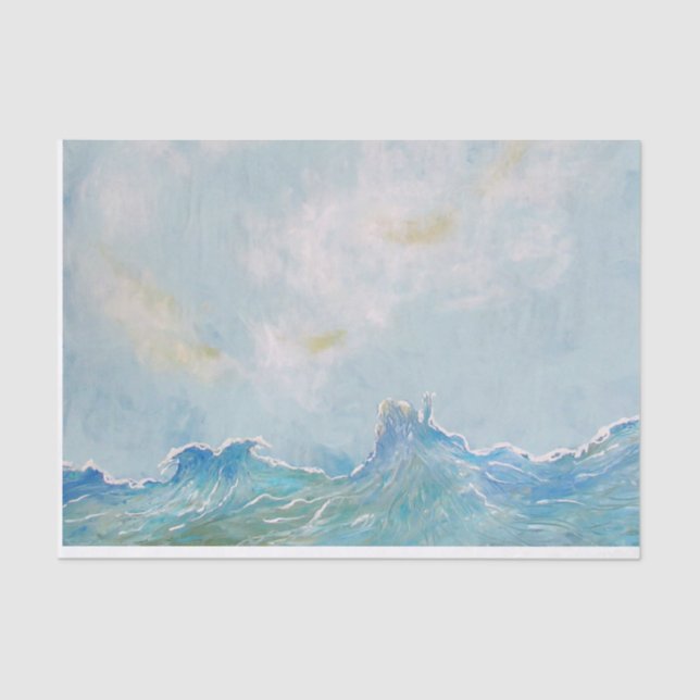 Seda Decoupage de Papel Tema do Oceano (Frente )