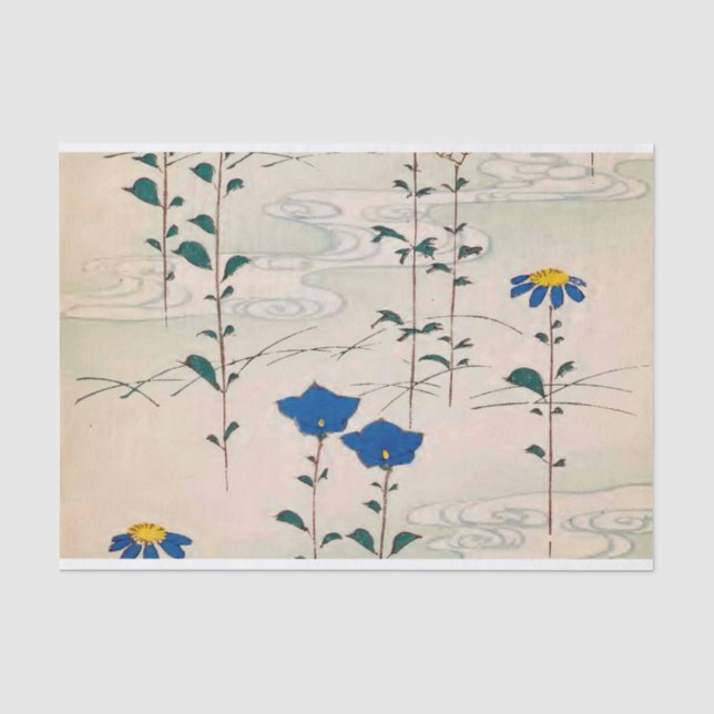 Seda Design de Flor Antiquado - Papel Tecido para Arran (Frente )