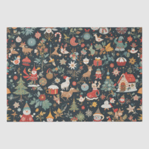 Seda Design de Padrão de Natal 🎄 no Papel Tecido